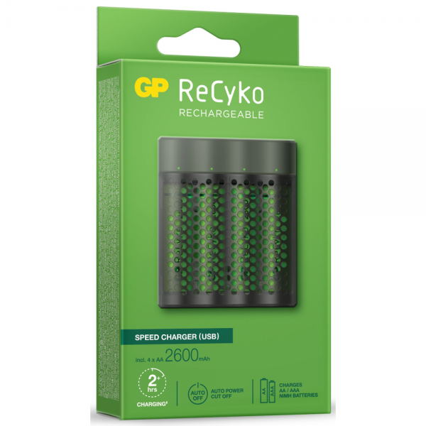 GP ReCyko M451 快速USB充電器 連 NiMH AA 4x 2600mAh 充電池