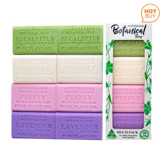 澳洲製植物精油香皂8件裝 含四種香味，