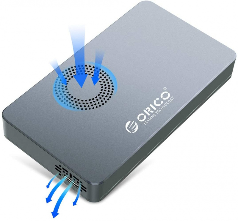 ORICO 全金屬 USB3.1 Gen2 M.2 M-Key NVMe SSD Enclosure 內置風扇 [M2PY-C3][灰色]