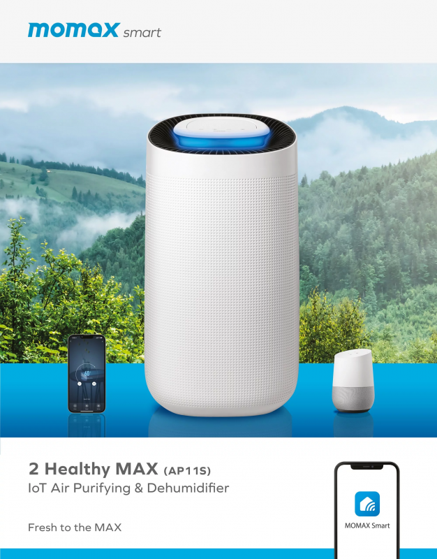 Momax 2 Healthy MAX 智能 2-in-1 空氣淨化抽濕機 |香港行貨|2年保養