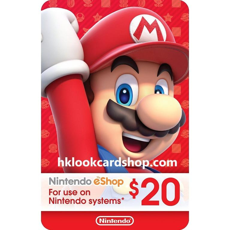 Switch Nintendo Pre-paid Card (US$20)/ 任天堂預付卡 (美金$20)
