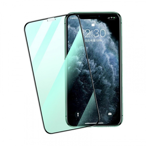 ALOK Apple iPhone 13 / iPhone 12 / iPhone 11 護眼綠光抗藍光高清全屏黑邊10H鋼化玻璃手機保護貼(3片裝)