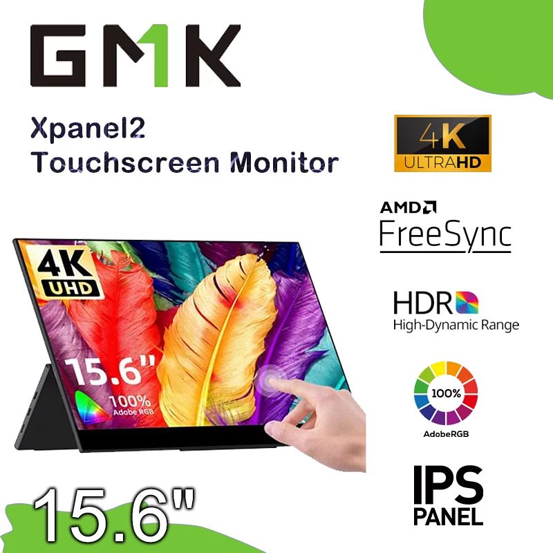 GMKTEC Xpanel2 15.6 吋 4K UHD 解控便攜式螢幕(MO-XPAN2+LB-MON +AC-XPANAC)