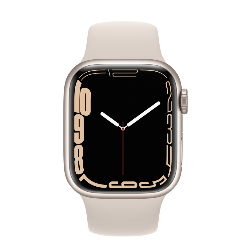Apple Watch Series 7 (GPS) [41毫米] 星光色鋁金屬錶殼配運動錶帶 [MKMY3]