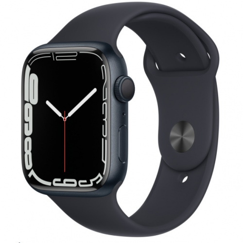Apple Watch Series 7 (GPS) 45 毫米午夜暗色鋁金屬錶殼配運動錶帶 [MKN53]