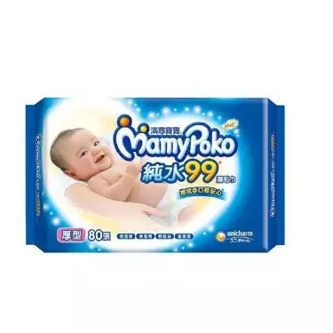 滿意寶寶濕紙巾 嬰兒純水濕巾厚型80抽 6件/箱
