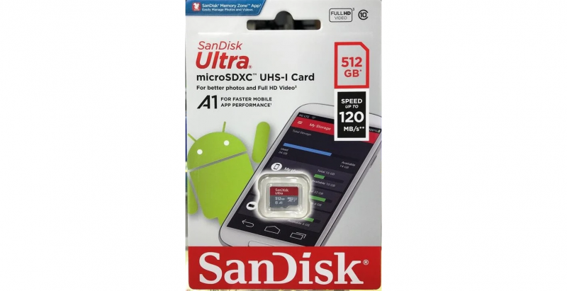 SanDisk Ultra microSDXC A1 UHS-I Card 512GB [R:120] SDSQUA4-512G-GN6MN
