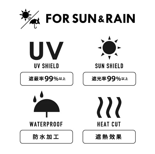日本 Because U-DAY All Weather Minimal 抗UV99% 晴雨兼用摺傘 D-061502 3-7工作天寄出