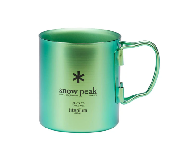 Snow Peak 鈦金屬雙層杯 450ml [綠色] [MG-053]