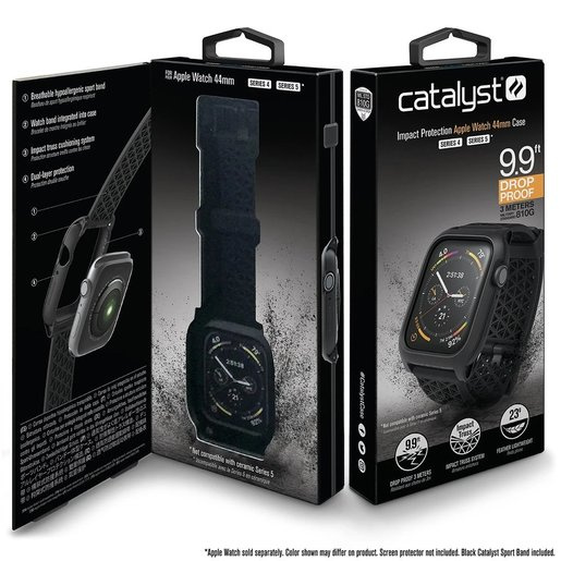 CATALYST IMPACT PROTECTION CASE FOR 44MM APPLE WATCH SERIES 4 & 5 - STEALTH BLACK (CAT44DROP5BLK)