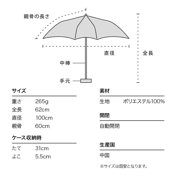 【自動開關款】W.P.C. Unnurella日本瞬間速乾滴水不沾摺雨傘/縮骨遮UN003