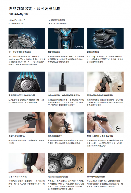 飛利浦 S5586/66 乾濕兩用電動剃鬚刨 香港行貨 - 大男電器