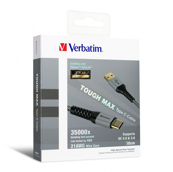 Verbatim Sync & Charge Tough Max Type C Cable 30cm 66116