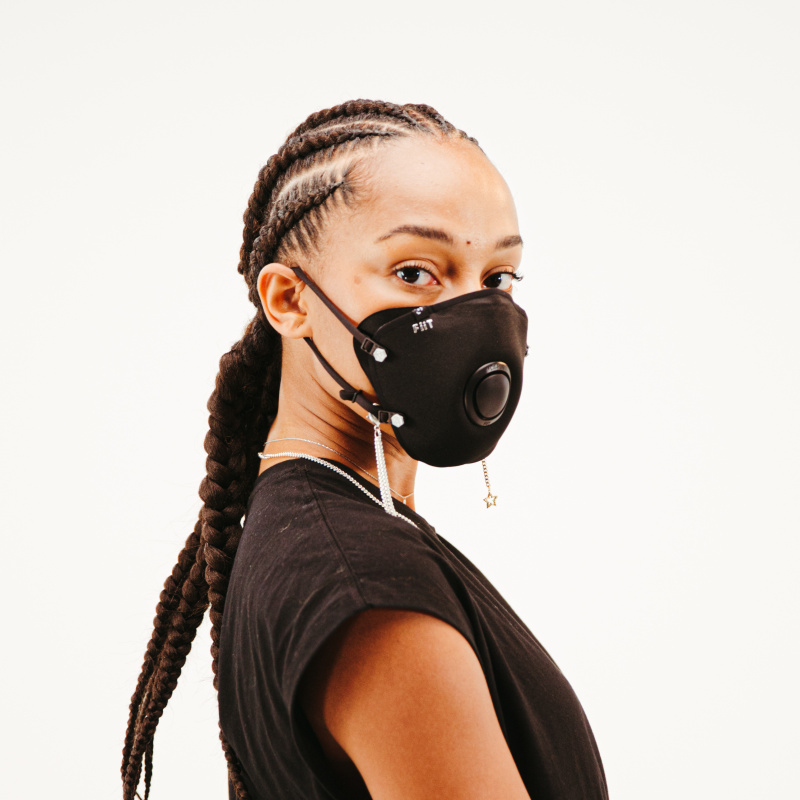 R-PUR FiiT S Antipollution mask - Black (S / M Size)