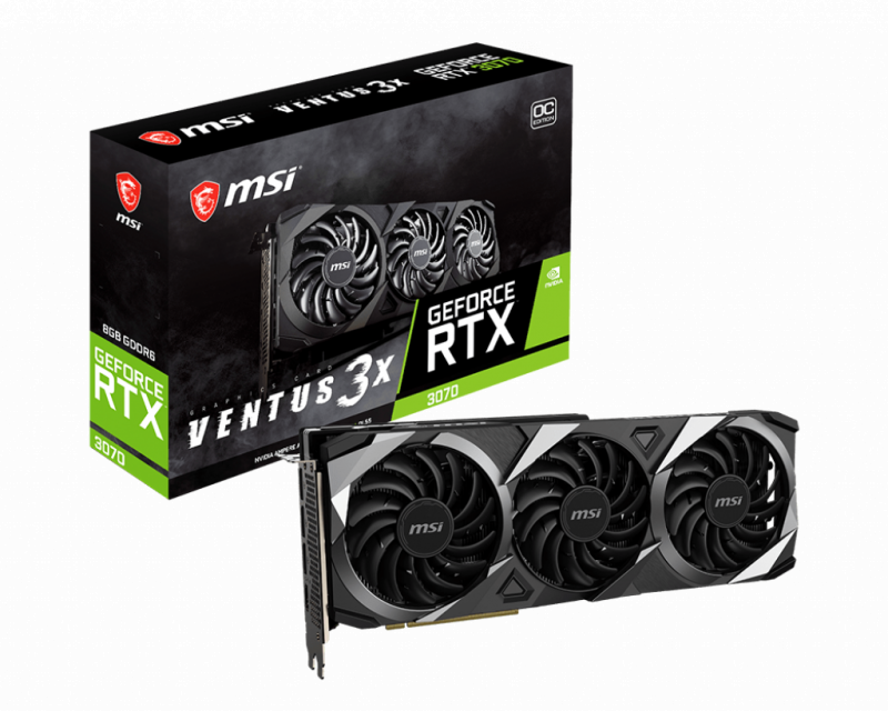 [清貨優惠] MSI GeForce RTX3070 VENTUS 3X 8G OC LHR [現金優惠 $3280]