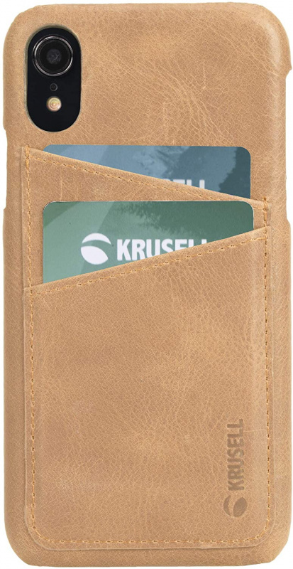 Krusell - Sunne 2 Card Cover For Apple iPhone XR 真皮皮套 - 復古裸色Vintage Nude (KSE-61472)