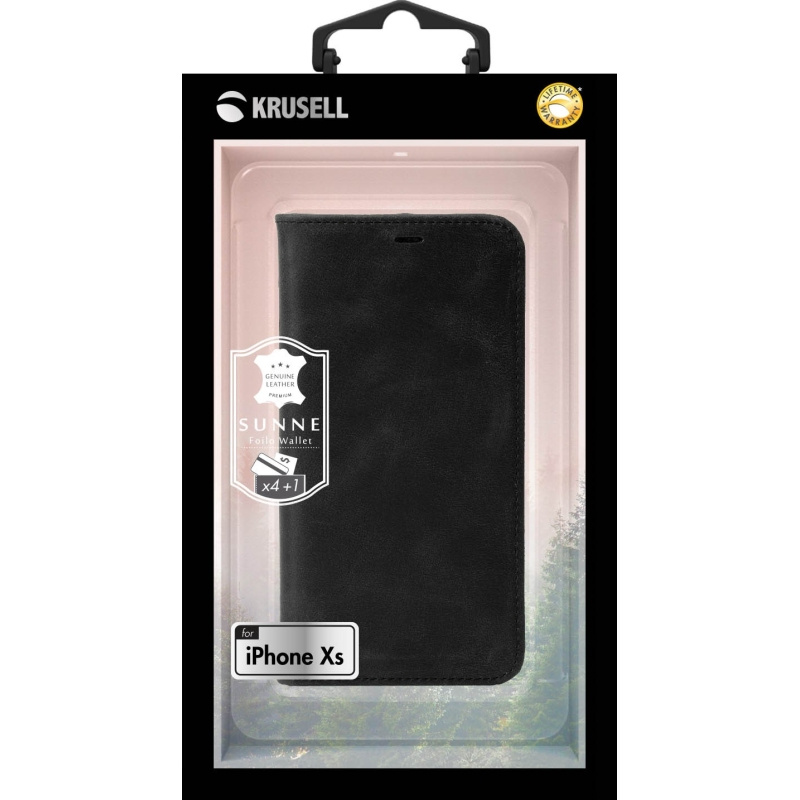 Krusell - Sunne 4 Card FolioWallet for iPhone X/XS - 4卡手機錢包 Black (KSE-61445)