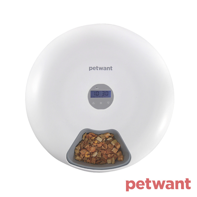 PetWant 派旺甜甜圈六餐餵食器 F6-TW (環保版)-白色