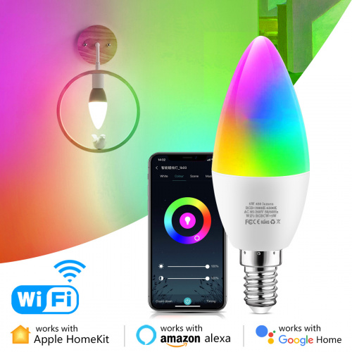 智能蠟燭燈 Apple HomeKit E14尖泡 [可調光2700K-6500K]