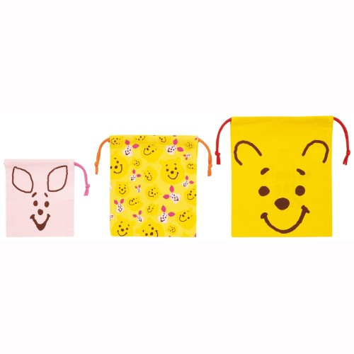 日本Disney 小熊維尼子母袋巾着 [3枚] [2款]