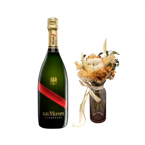 母親之名套裝 (G.H. Mumm Grand Cordon香檳 及 母親節保鮮花束 及 花瓶)
