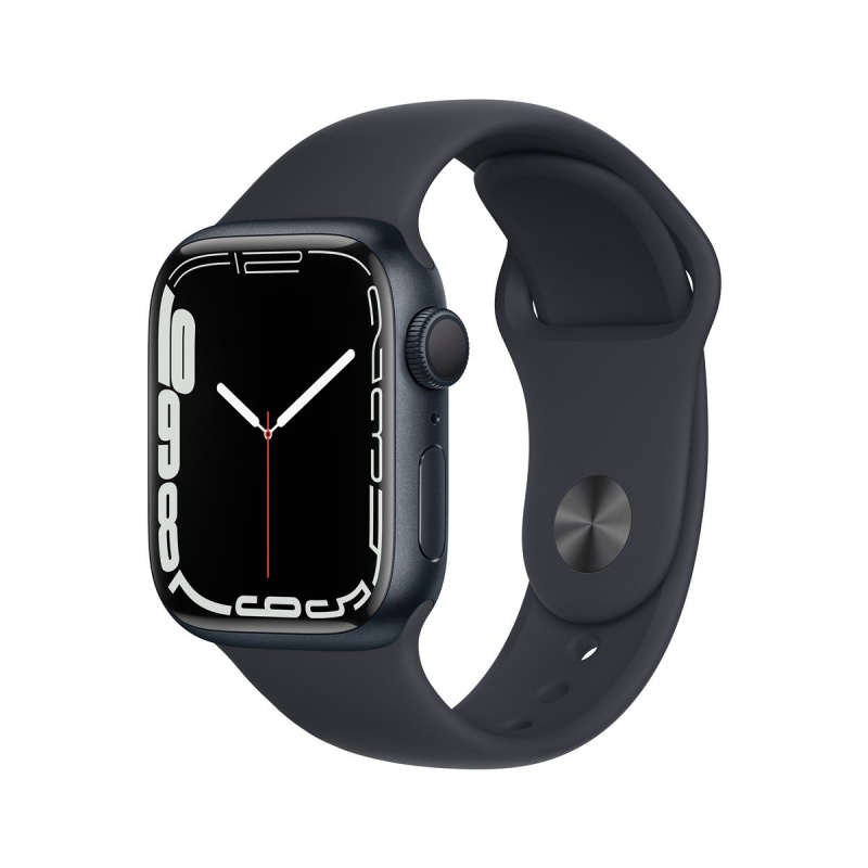 Apple Watch Series 7 (GPS) 41mm 午夜黑鋁金屬錶殼配運動錶帶 [MKMX3]