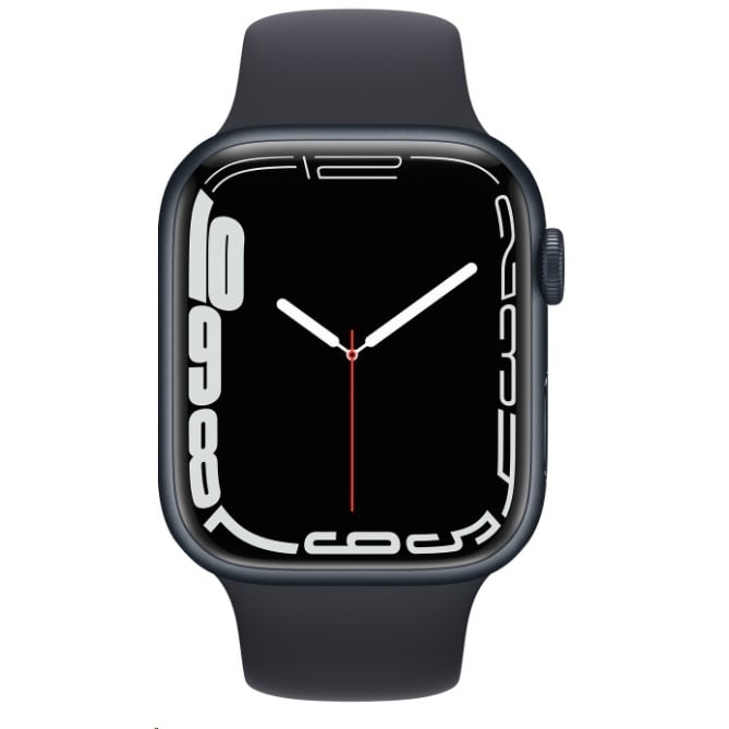 Apple Watch Series 7 (GPS) 41mm 午夜黑鋁金屬錶殼配運動錶帶 [MKMX3]