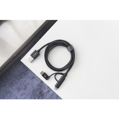 Momax One Link 3合1 (Type-C/Micro/Lightning) USB線 100cm 黑色 DX1D