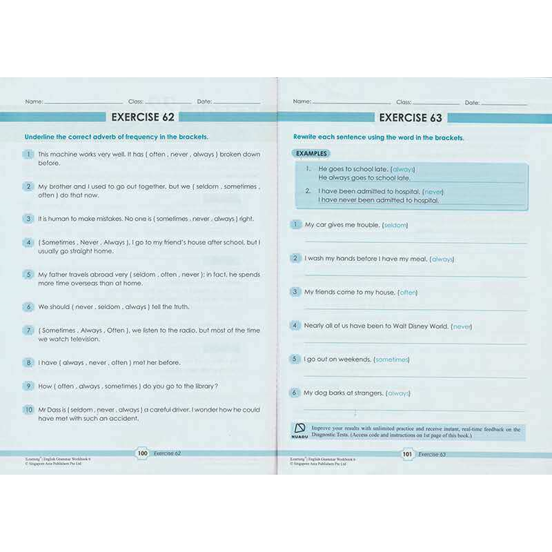 SAP Learning Grammar Workbook Singapore grammar exercise book 練習簿