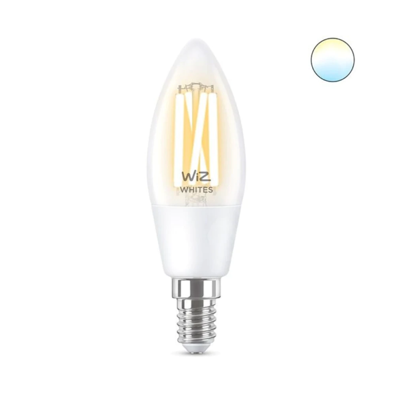 WiZ Whites Wifi 智能可調光 LED 燈絲燈泡 - 40W C35 E14 螺頭 - 冷暖白光