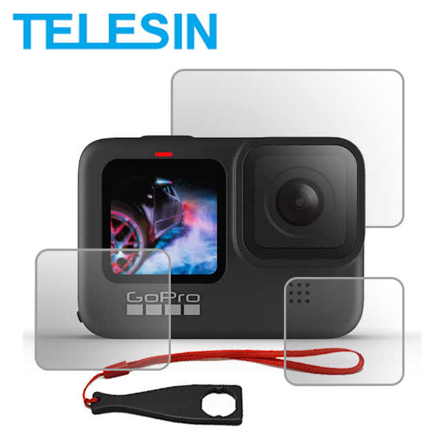 TELESIN 鏡頭螢幕9H鋼化玻璃保護貼 GoPro Hero9 10 適用