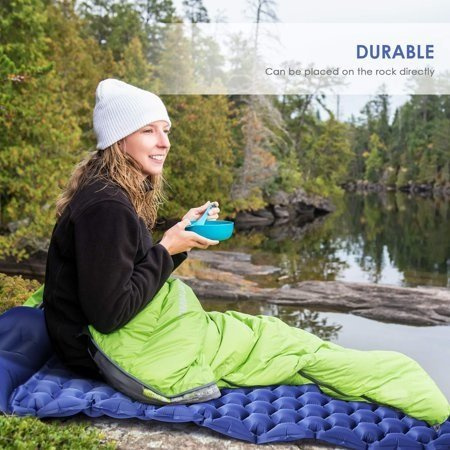 腳踏式充氣泵充氣床墊輕便露營墊內置枕頭 ,適用於旅行露營,小巧便攜的露營墊帶內置泵