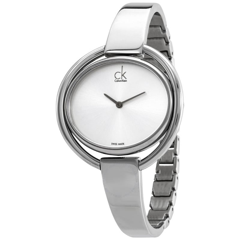 Calvin Klein 時尚銀手環腕錶 [K4F2N116]
