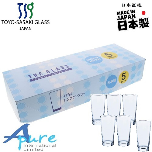東洋佐佐木玻璃-玻璃杯（5個長杯）435毫升禮盒套裝 (日本直送&日本製造)
