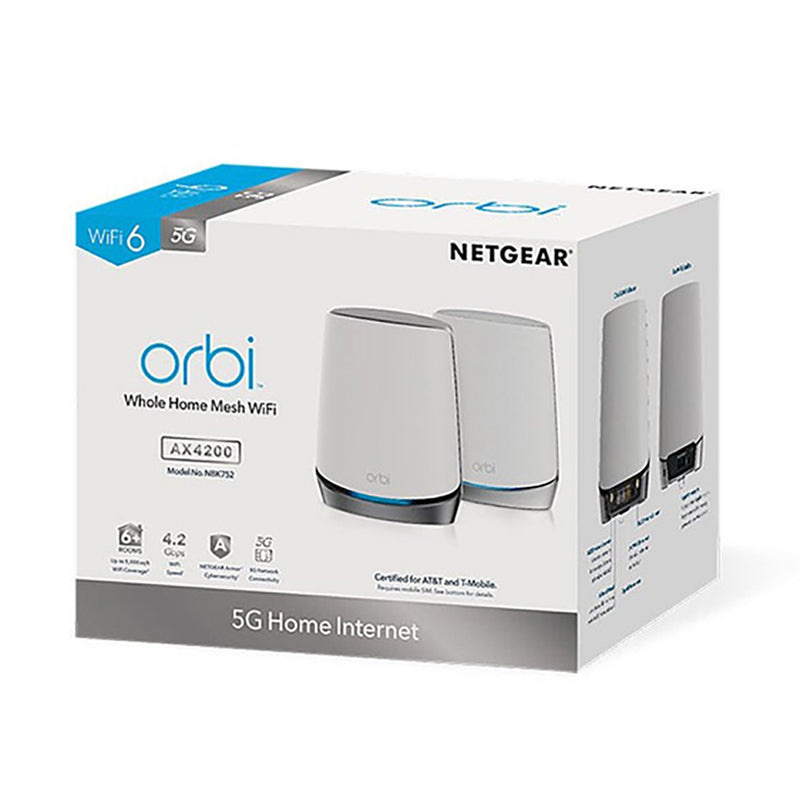 Netgear Orbi Mesh WiFi 6 5G SIM 專業級三頻路由器 2 件套裝 (NBK752)