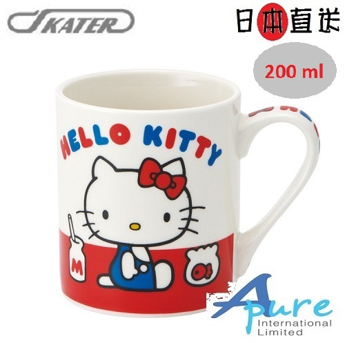 Skater-Hello Kitty 20 CHMG14紅白側坐兒童陶瓷杯子/馬克杯/水杯200ml-日本直送