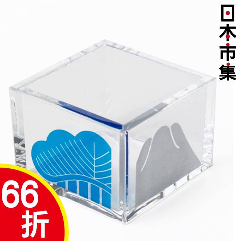 日本 生活提案 家紋 松 藍色 日本製 透明塑膠枡清酒杯 100ml【市集世界 - 日本市集】