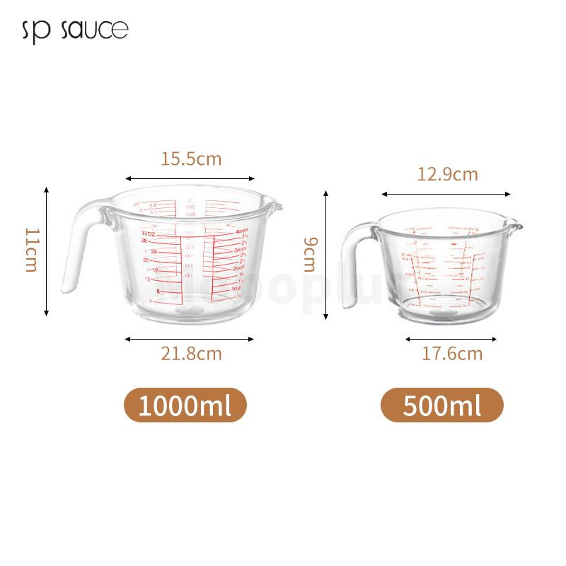 日本 SP SAUCE 玻璃刻度量杯 100/500ml [3-7天出貨]