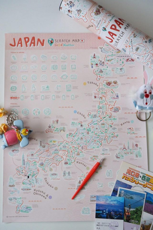 Japan Scratch Map Home Decoration 日本版刮刮地圖
