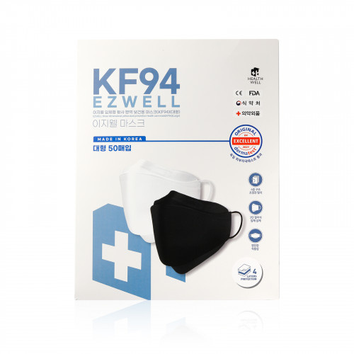 EZWELL KF94 四層防護3D立體口罩 (白色) 50pcs/盒 卓悅環球發展有限公司