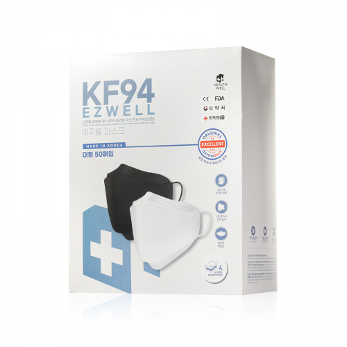 EZWELL KF94 四層防護3D立體口罩 (白色) 50pcs/盒 卓悅環球發展有限公司