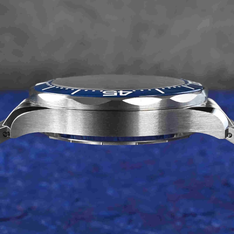 SAN MARTIN SN088-G 自動機械錶  不鏽鋼 黑色/藍色