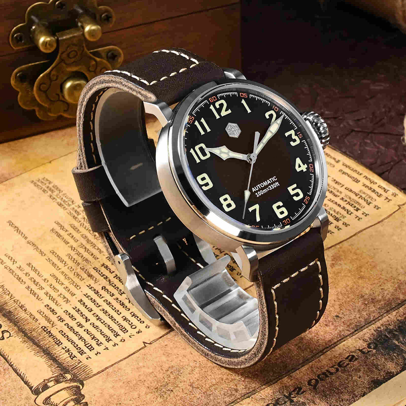 SAN MARTIN SN095-G-X 自動機械錶 皮帶