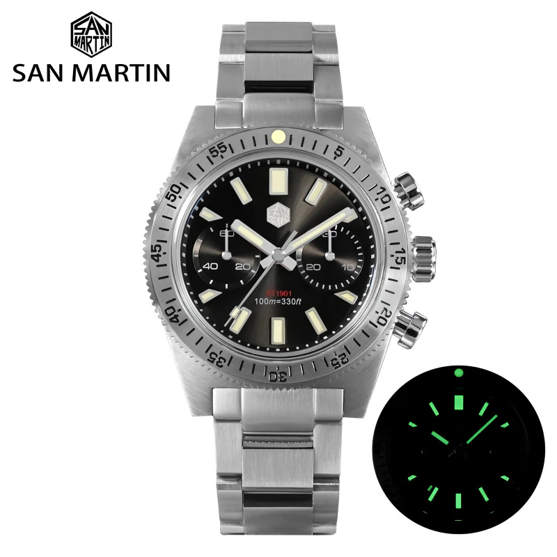 SAN MARTIN SN0007-G-JS 自動機械錶 不鏽鋼