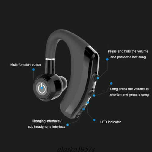 車載免提耳機Single Bluetooth 5.0 Headset Wireless Headphone Stereo Sport Earphone Ear Hook Bluetooth Car Hands-free He