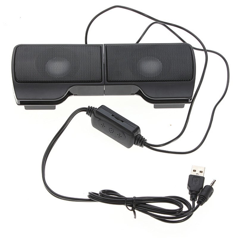 筆記本音箱PLEXTONE 1 对迷你便携式夹子 USB 立体声扬声器线控制器条形音箱适用于笔记本电脑 Mp3 手机音乐播放器 PC 带夹子