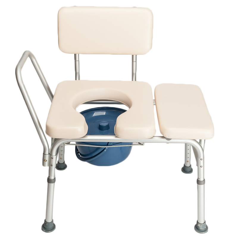 老人椅浴室马桶座多功能铝制老人残疾人残疾人孕妇马桶椅沐浴椅乳白色