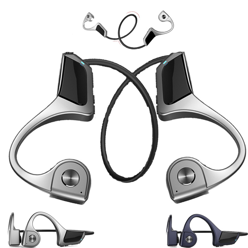 領夾耳機真骨传导耳机蓝牙 5.3 无线耳机防水运动耳机带麦克风，适合锻炼跑步驾驶
