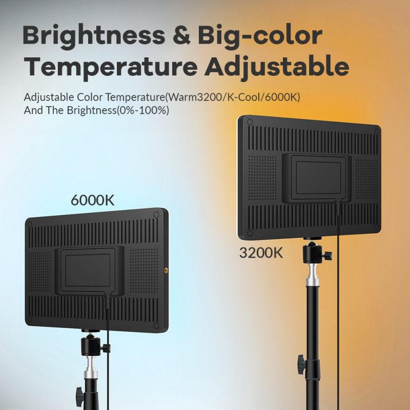 攝影燈光Dimmable LED Video Light Panel EU Plug 2700k-5700k Photography Lighting For Live Stream Photo Studio Fill Lamp