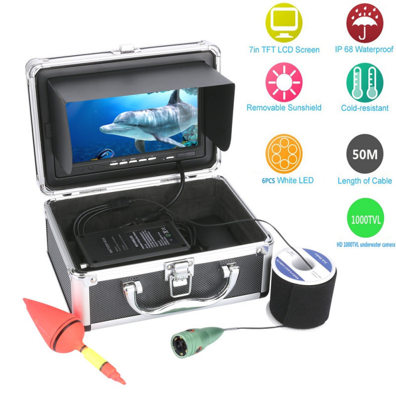 水下相機免運費！7 1000tvl 水下釣魚攝像機套件 6 件 LED 燈帶魚探湖水下魚凸輪